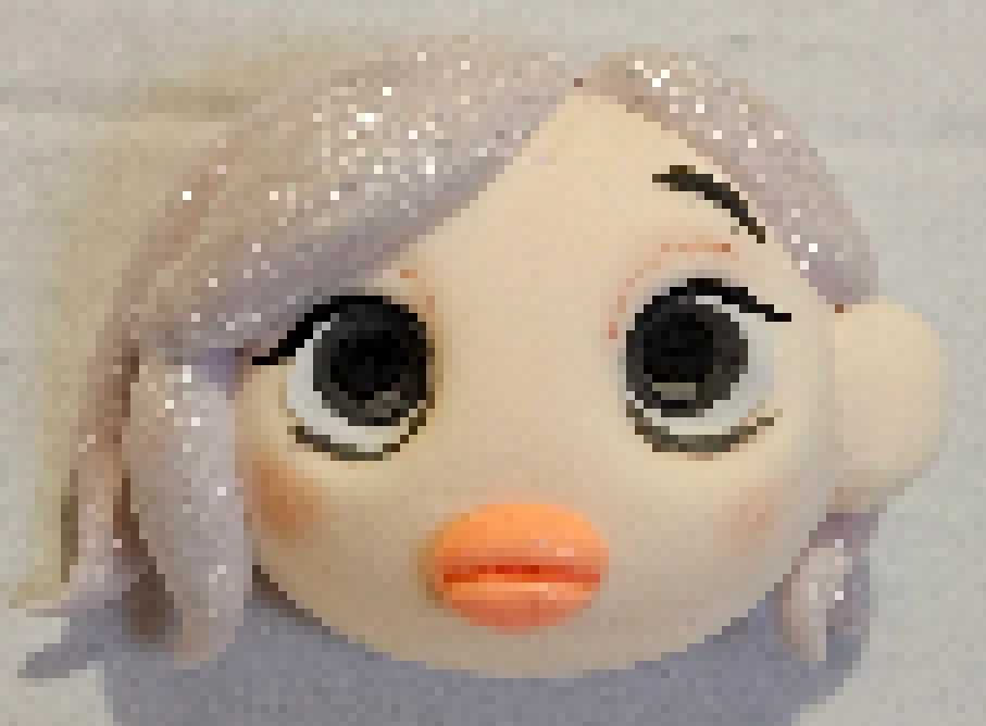 small modelling clay model of a female character's head